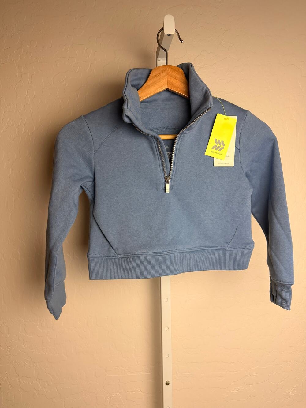 All in Motion Girls Active Comfort Quarter Zip Pullover Blue XS (4/5) NWT